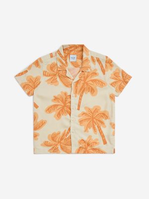 HOP Kids Orange Topical-Inspired Resort-Fit Shirt