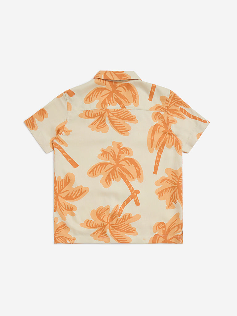 HOP Kids Orange Topical-Inspired Resort-Fit Shirt - Image 2