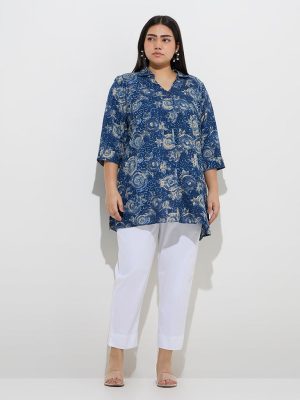 Diza Indigo Fruit Printed Tunic