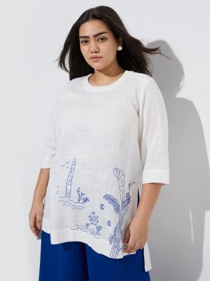 Diza White Embroidered Tunic