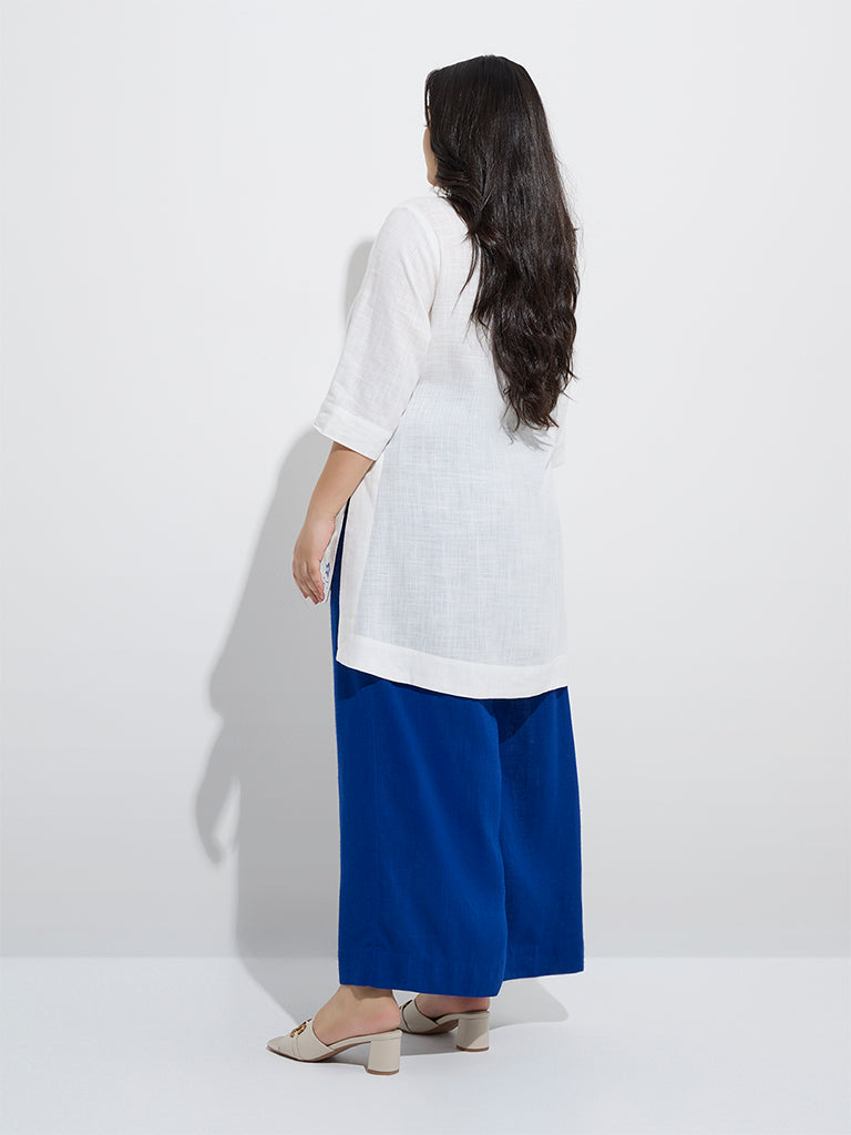 Diza White Embroidered Tunic - Image 4