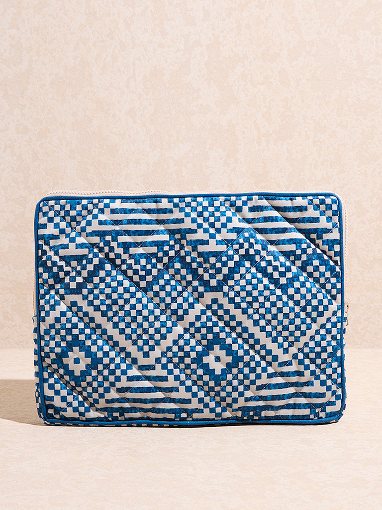 Westside Home Blue Geometric Design Laptop Sleeve