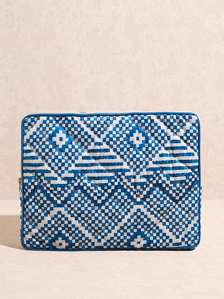 Westside Home Blue Geometric Design Laptop Sleeve - Image 2