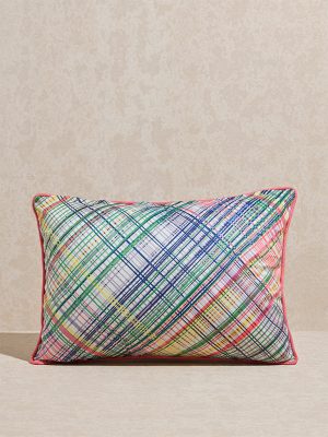 Westside Home Multicolour Checkered Design Cushion Cover