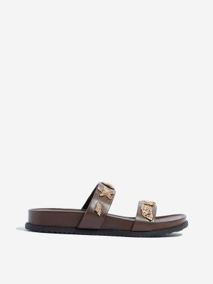 LUNA BLU Brown Sea Life-Inspired Comfort Sandals