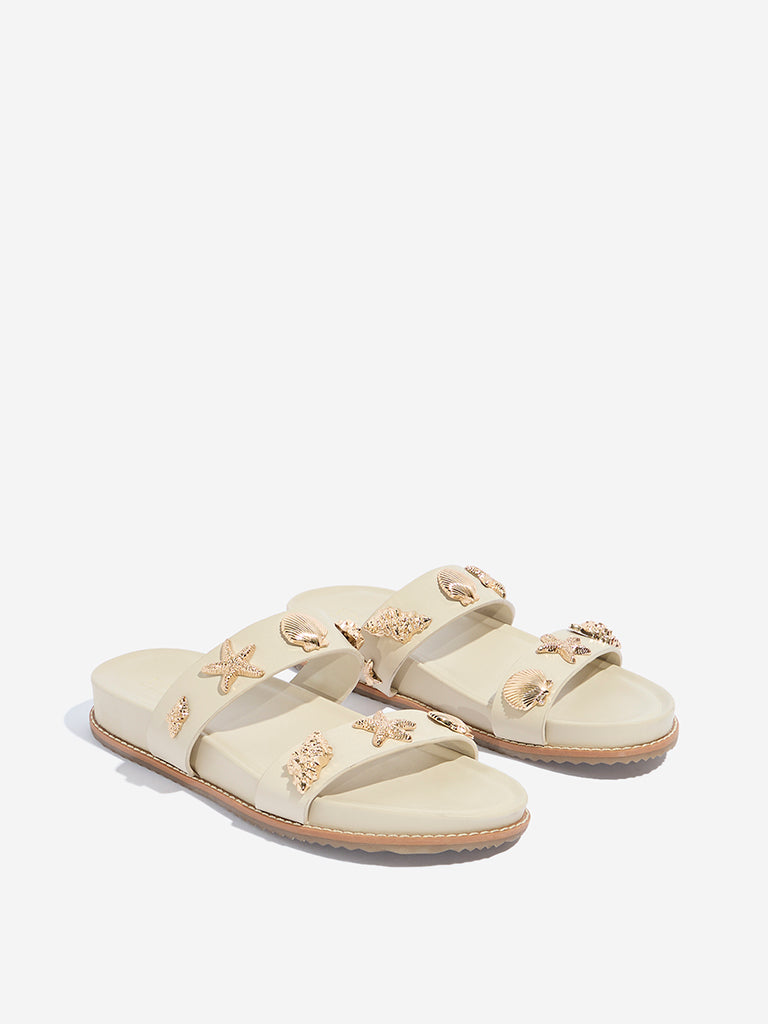 LUNA BLU Ivory Sea Life-Inspired Comfort Sandals - Image 2