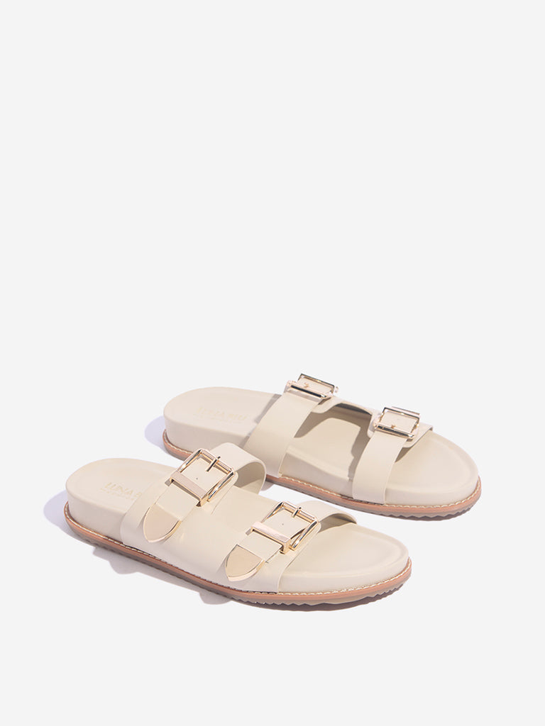 LUNA BLU Ivory Dual-Strap Comfort Sandals - Image 2