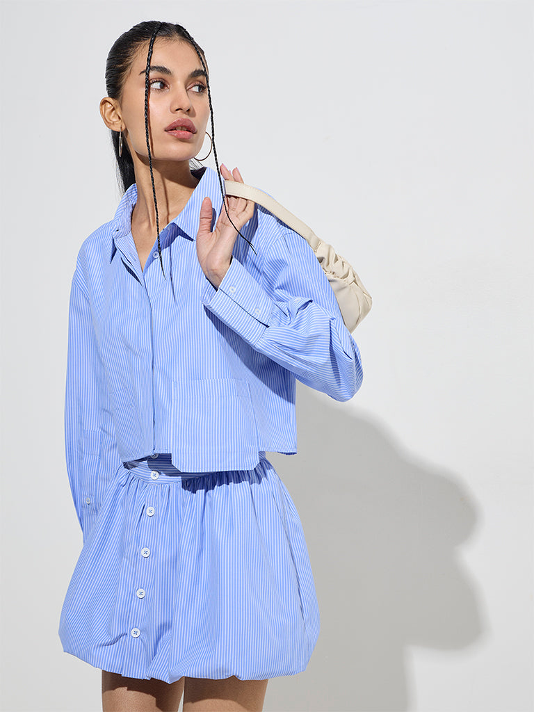 Nuon Blue Striped Shirt - Image 2