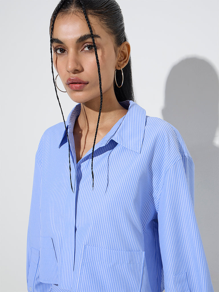 Nuon Blue Striped Shirt - Image 3