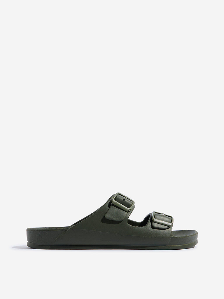 SOLEPLAY Olive Dual-Strap Slip-On Sandals