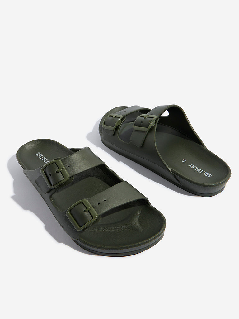 SOLEPLAY Olive Dual-Strap Slip-On Sandals - Image 3