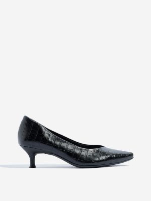LUNA BLU Black Textured Pumps Shoes
