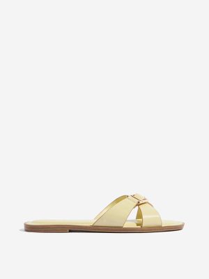 LUNA BLU Yellow Criss-Cross Detailed Slides