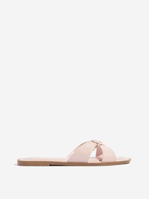 LUNA BLU Pink Buckle-Detailed Slides