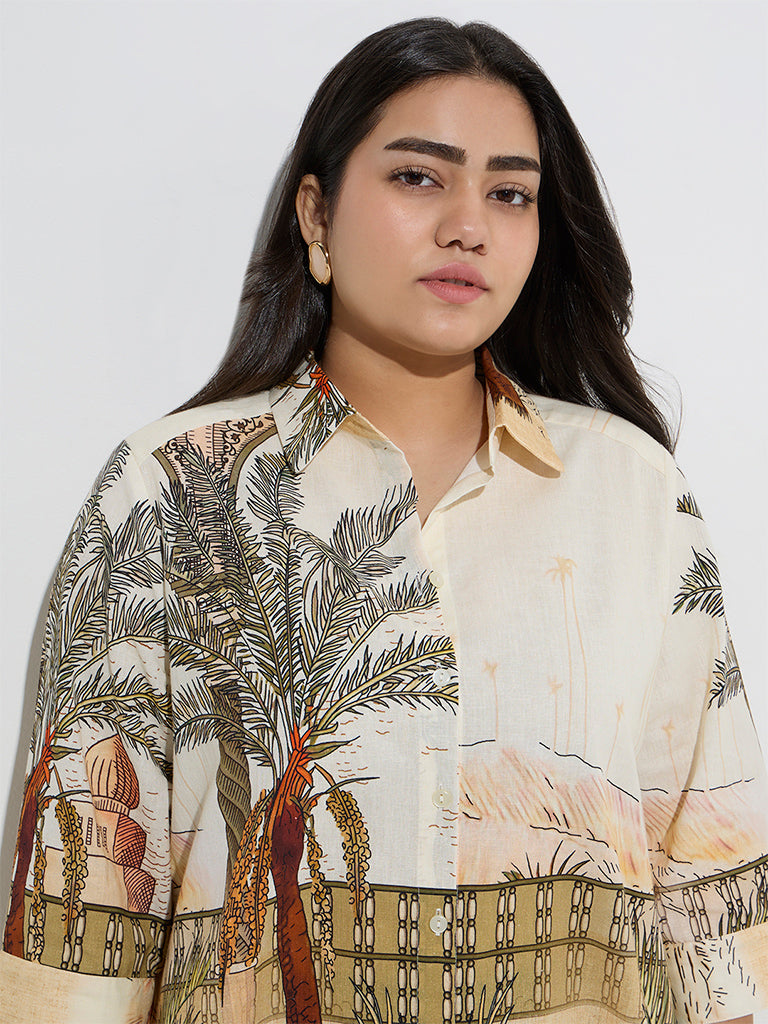 Gia Multicolour Tropical-Inspired Cotton-Blend Shirt - Image 3