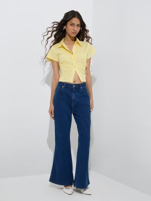 Nuon Dark Blue Bootcut High-Rise Jeans