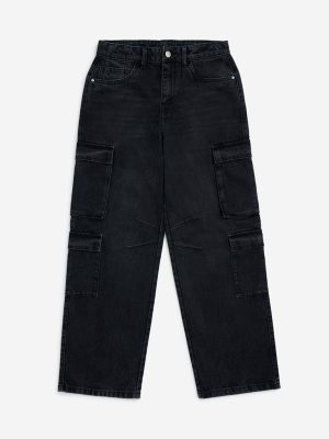 Y&F Kids Charcoal Mid-Rise Jeans