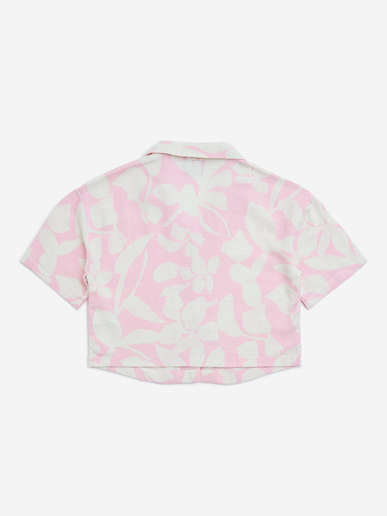 Y&F Kids Pink Floral Pattern Shirt - Image 2