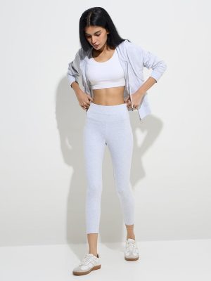 Studiofit Grey High-Rise Cotton-Blend Leggings