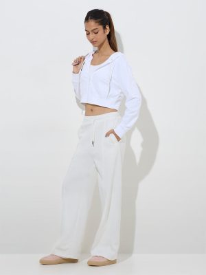 Studiofit White Hooded Cotton Jacket