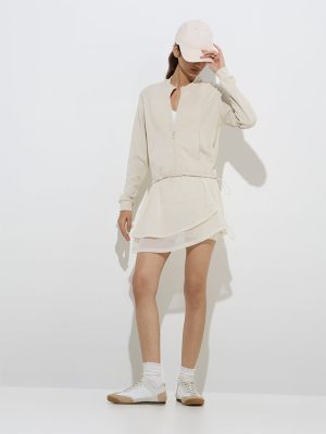 Studiofit Light Beige Solid Jacket