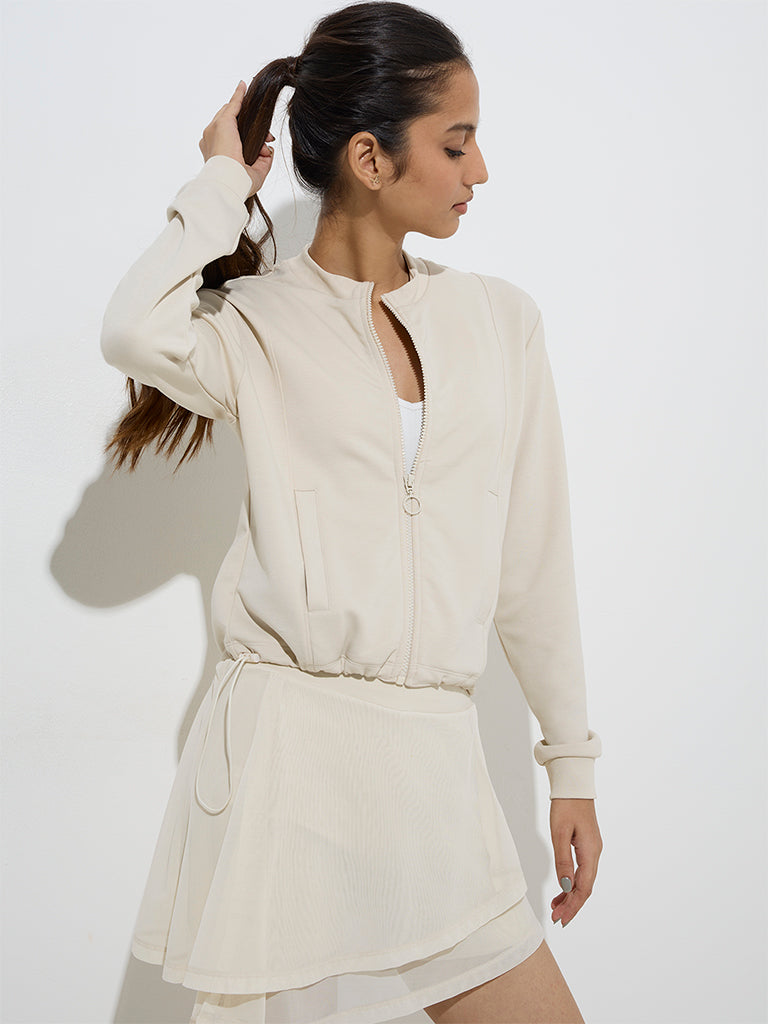 Studiofit Light Beige Solid Jacket - Image 2