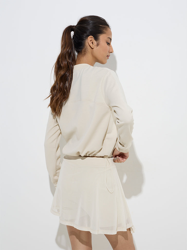 Studiofit Light Beige Solid Jacket - Image 4