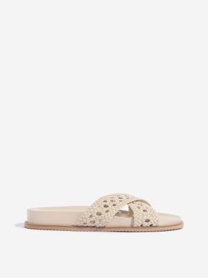 LUNA BLU Ivory Criss-Cross Sandals