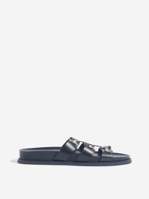 LUNA BLU Black Multi-Strap Sandals