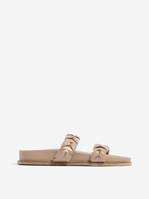 LUNA BLU Beige Braided Sandals