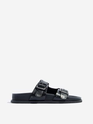 LUNA BLU Black Stud-Detailed Sandals