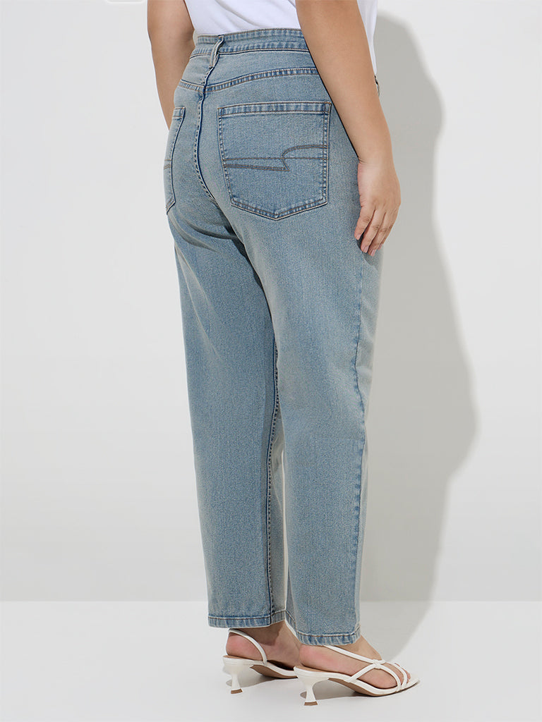 Gia Light Blue Relaxed-Fit High-Rise Jeans - Image 4