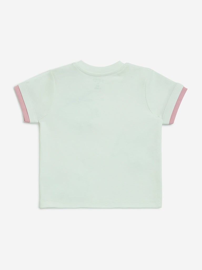 HOP Baby Off-White Printed Cotton T-Shirt - Image 2