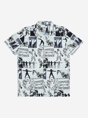 Y&F Kids Off-White Abstract Design Resort-Fit Shirt