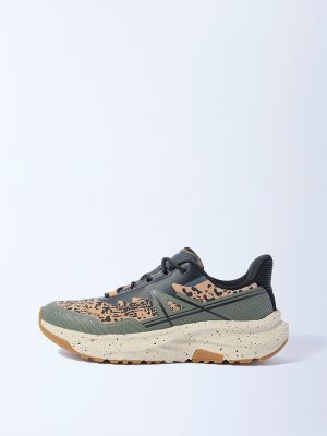SOLEPLAY Olive Speckle Design Lace-Up Sneakers