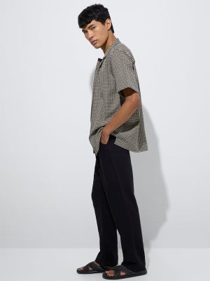 ETA Black Relaxed-Fit Cotton-Blend Mid-Rise Chinos
