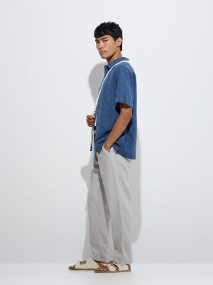 ETA Grey Relaxed-Fit Mid-Rise Cotton Chinos
