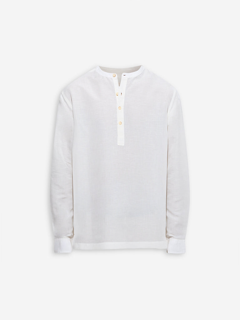 ETA Off-White Solid Relaxed-Fit Shirt - Image 6