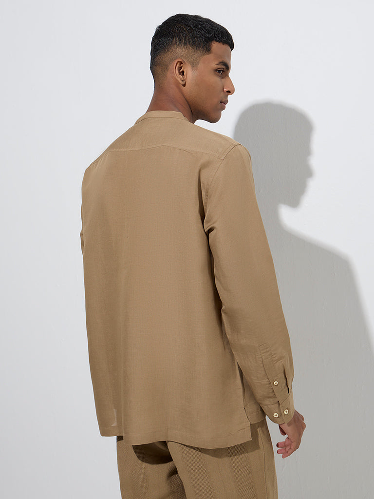 ETA Taupe Solid Relaxed-Fit Shirt - Image 5