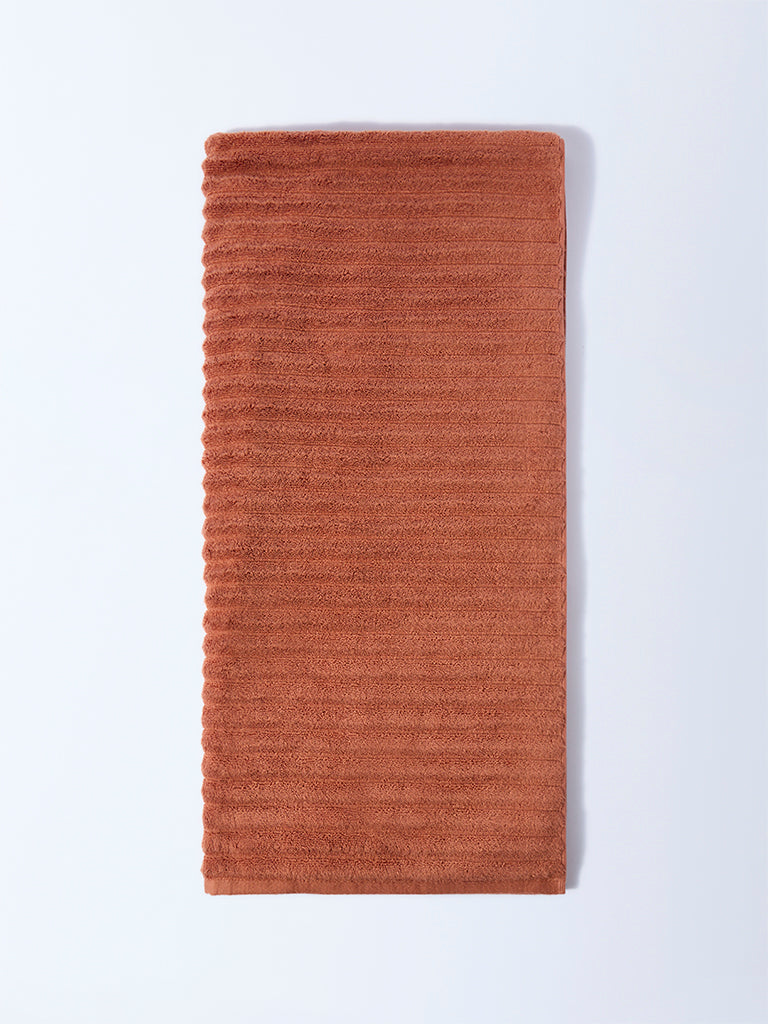 Westside Home Rust Self-Striped Bath Towel - Image 2