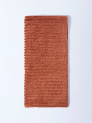 Westside Home Rust Self-Striped Bath Sheet