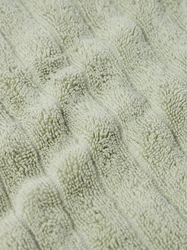 Westside Home Sage Self-Striped Face Towel (Set of 2) - Image 3