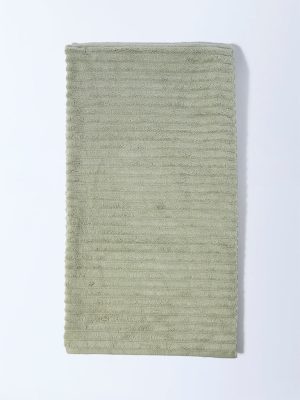 Westside Home Sage Self-Striped Bath Sheet