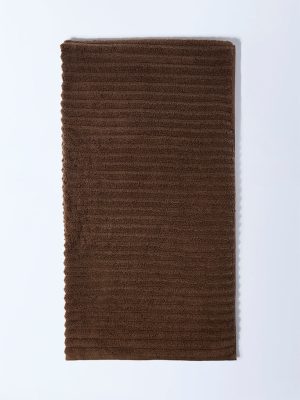 Westside Home Dark Brown Self-Striped Bath Sheet
