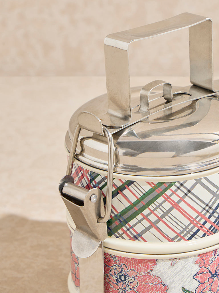 Westside Home Multicolour Floral Design Two-Tiered Tiffin Dabba - Image 3
