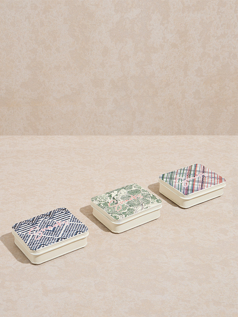 Westside Home Multicolour Printed Snacks Box (Set of 3) - Image 2