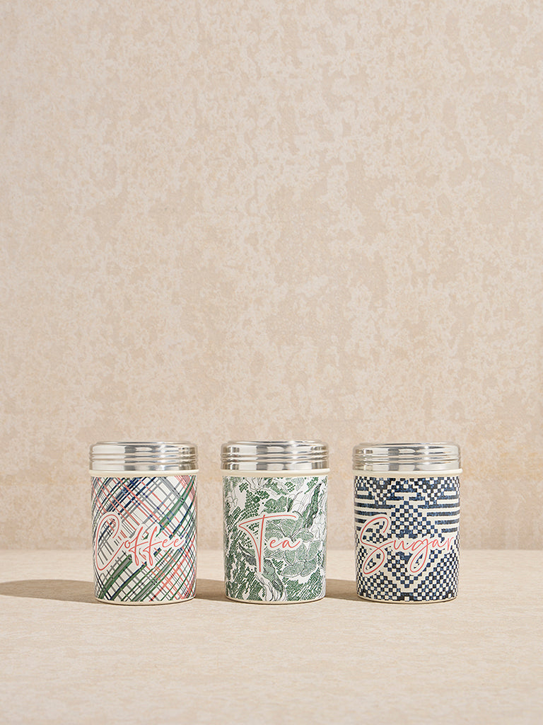 Westside Home Multicolour Printed Containers (Set of 3)