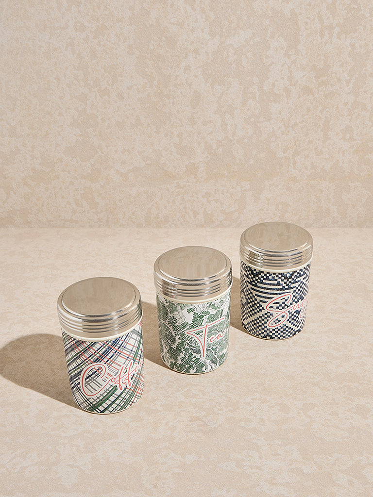 Westside Home Multicolour Printed Containers (Set of 3) - Image 2