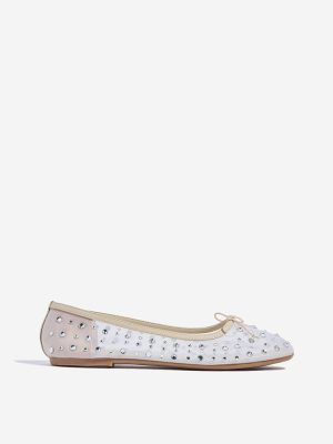 LUNA BLU Ivory Stud Detailed Ballerina