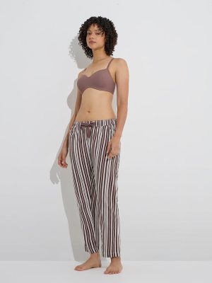 Wunderlove Beige Ribbed-Textured Padded Bra